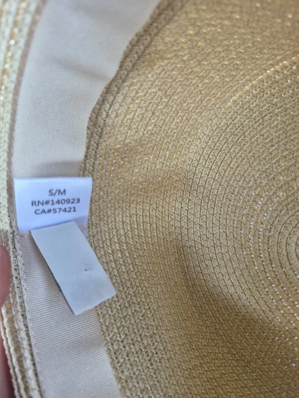 LOFT Natural Straw Boater Hat with Black Band,  Size S